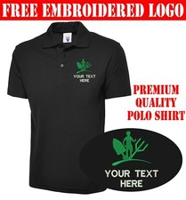 Personalised Embroidered Your Text Gardener Services Polo Shirt, Workwear Top