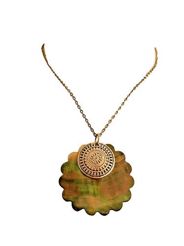 Retro mother pearl pendant - of,