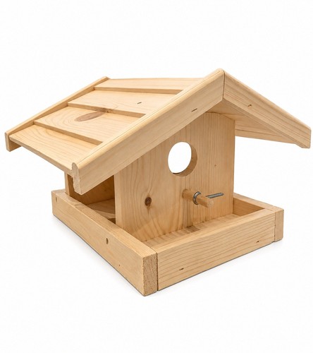 Wooden bird feeder - bird, large