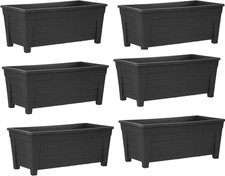 6 x Large Black Plastic