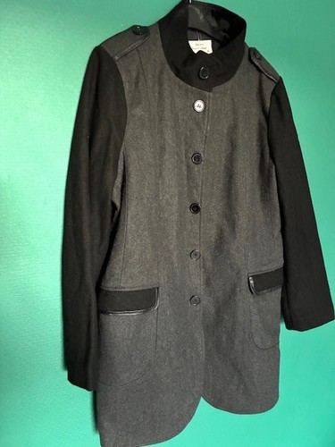 Ladies black wool blend - black, coat