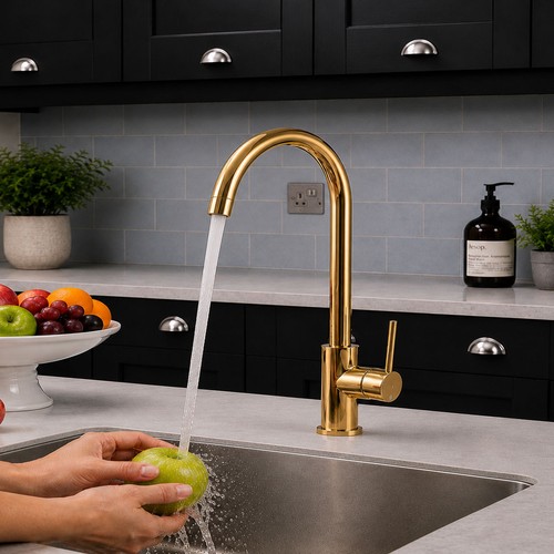 Kitchen sink mixer taps gold - kitchen,