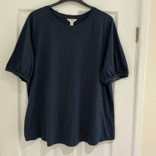 Seasalt Maritime Oleander Crew Neck, Short Puff Sleeve T-shirt UK Size 22. 