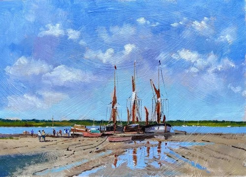 Moored barges suffolk - barges,