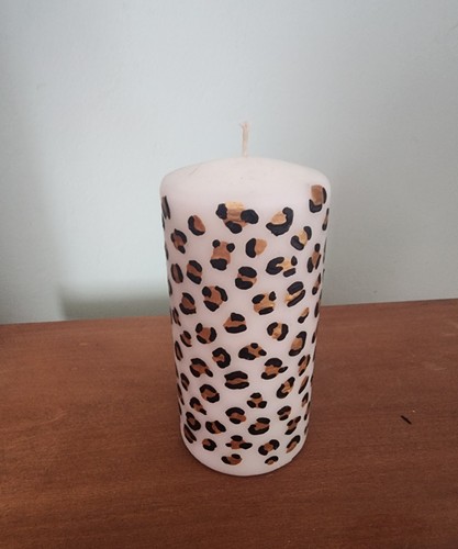 Leopard print pillar candle - pillar,