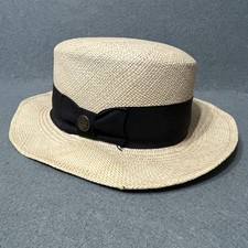 Vintage Goorin Bros Panama Straw Boater Hat Medium Ecuador USA