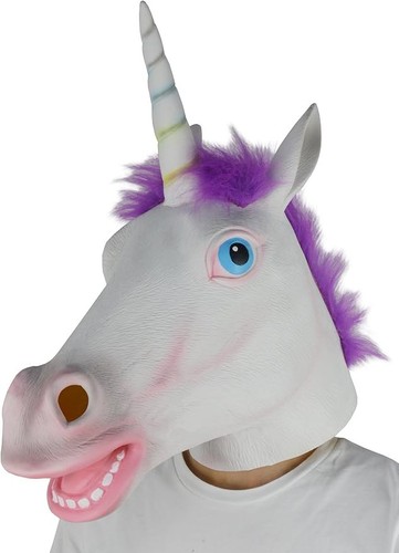 Unicorn mask with purple hair - unicorn,