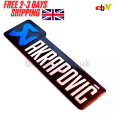 Akrapovic 3D Exhaust Sticker Heat Resistant Aluminium 100x30 Metal NEW UK BLUE🔥
