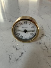 TIFFANY & CO Round Travel Alarm Clock Quartz Brass Germany JUNGHANS used
