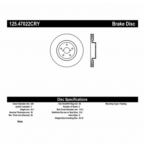 Stoptech fits subaru - 05-07,