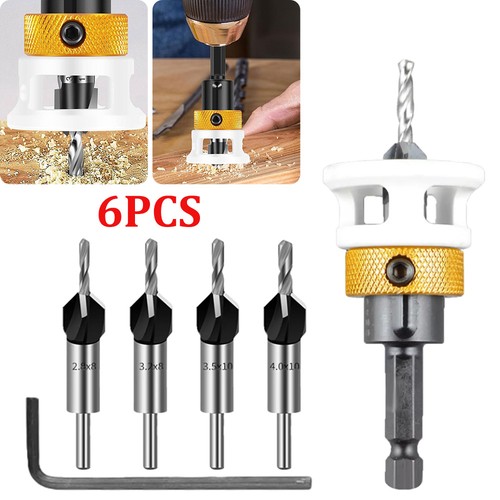 Countersink drill bit set - 6x,