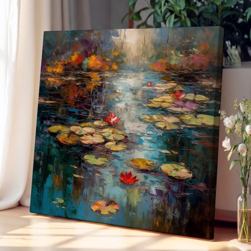 Pond painting canvas - painting, art