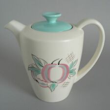 POOLE POTTERY RED PIPPIN 1 1/2 PINT COFFEE POT YU PATTERN PERFECT 1950'S VINTAGE