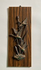 Vintage Retro 1960s Flying Ducks Birds Wall Plaque Art Mid Century Kitsch