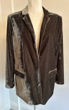 Saint Tropez Velvet Jacket in Dark Olive / Khaki Green - Size L BNWOT