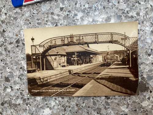 Annan railway station postcard - annan,