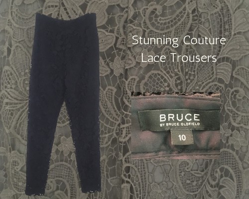 Black lace slim - black, trousers