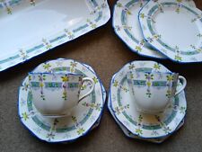 Delphine Bone China Art Deco Part Tea Set - c.1930s - Very Pretty - 10 pieces