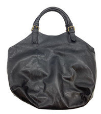 John Lewis Collection Real Leather Large Slouch Bag Black
