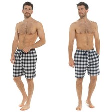 Mens Twin Pack Lounge Shorts Pyjama Night Sleep Shorts M L XL XXL With Pockets