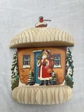 Vintage 1930s/1940s Card House & Santa Paper Honeycomb Christmas Wall Decoration
