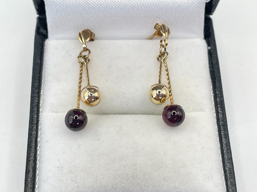 Vintage 9ct gold garnet ball - 9ct,