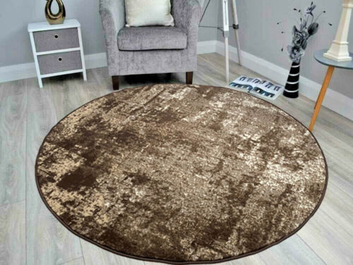 Small large circle rug brown - rug,