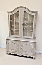 VINTAGE FRENCH GLAZED LOUIS XV STYLE DRESSER / BOOKCASE