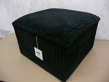 Large Footstool With Storage In Black Jumbo Cord Size 20" x 20" x 14" High