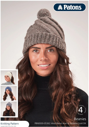 Patons 5362 beanie hats - patons,