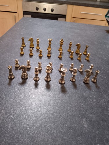 Miniature metal chess set - miniature,