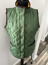 Joules Green Quilted Fitted gilet BodyWarmer size 14