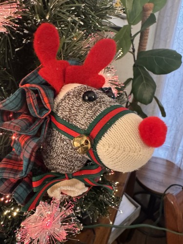 Vintage handmade sock - sock, monkey