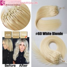 1G 14"-24" Double Drawn Micro Ring Bead Loop Link Tip Weft Human Hair Extensions