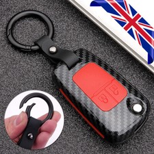 Carbon Fiber Key Shell Case Cover For Vauxhall Astra J Insignia Mokka Keyring