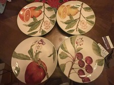 Set Of 4 Plates Fruit Cherry