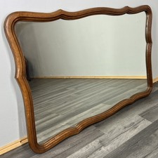 Vintage French Oak Wall Mirror with Curved Frame Wall Decor LOT 4353