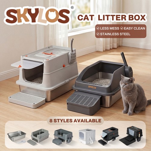 Skylos cat litter box enclosed - cat,