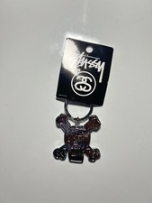 Stussy Skull Dog tag Keychain