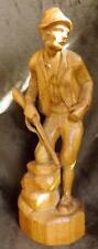 Black Forest large carved wood man with gun figurine Europe Tyrolean Costume