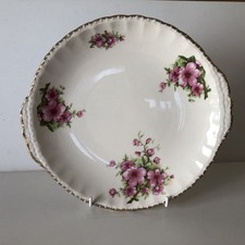 Lovely Grindley cream petal plate with handles and peach blossom pattern