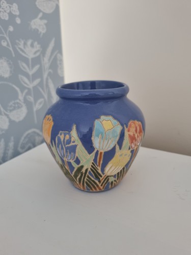 Hand painted blue floral