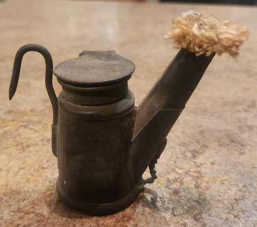 Antique coal miners oil - coal, wick