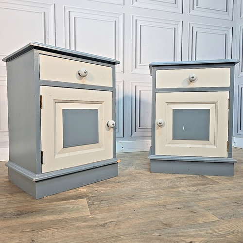 Pair vintage bedside cabinets - pair,