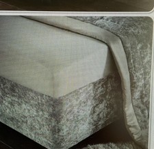 Catherine Lansfield Crushed Velvet Divan Base Wrap Elasticated 3 Colours