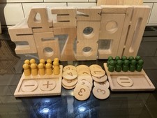 Large wooden numbers and - wooden,