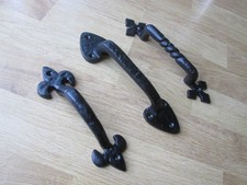 BLACK ANTIQUE CAST IRON KITCHEN CABINET DOOR CUPBOARD COUNTRY PULL HANDLES