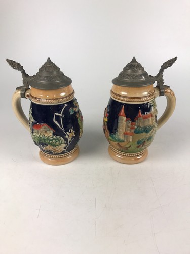 Pair hand painted vintage - pair,