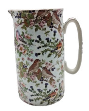 Jug 2 Pint Large 7" Heron Cross Abbeydale British Birds Blue Thistle Pottery