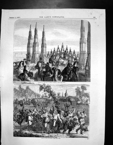 Original old antique print - antique,